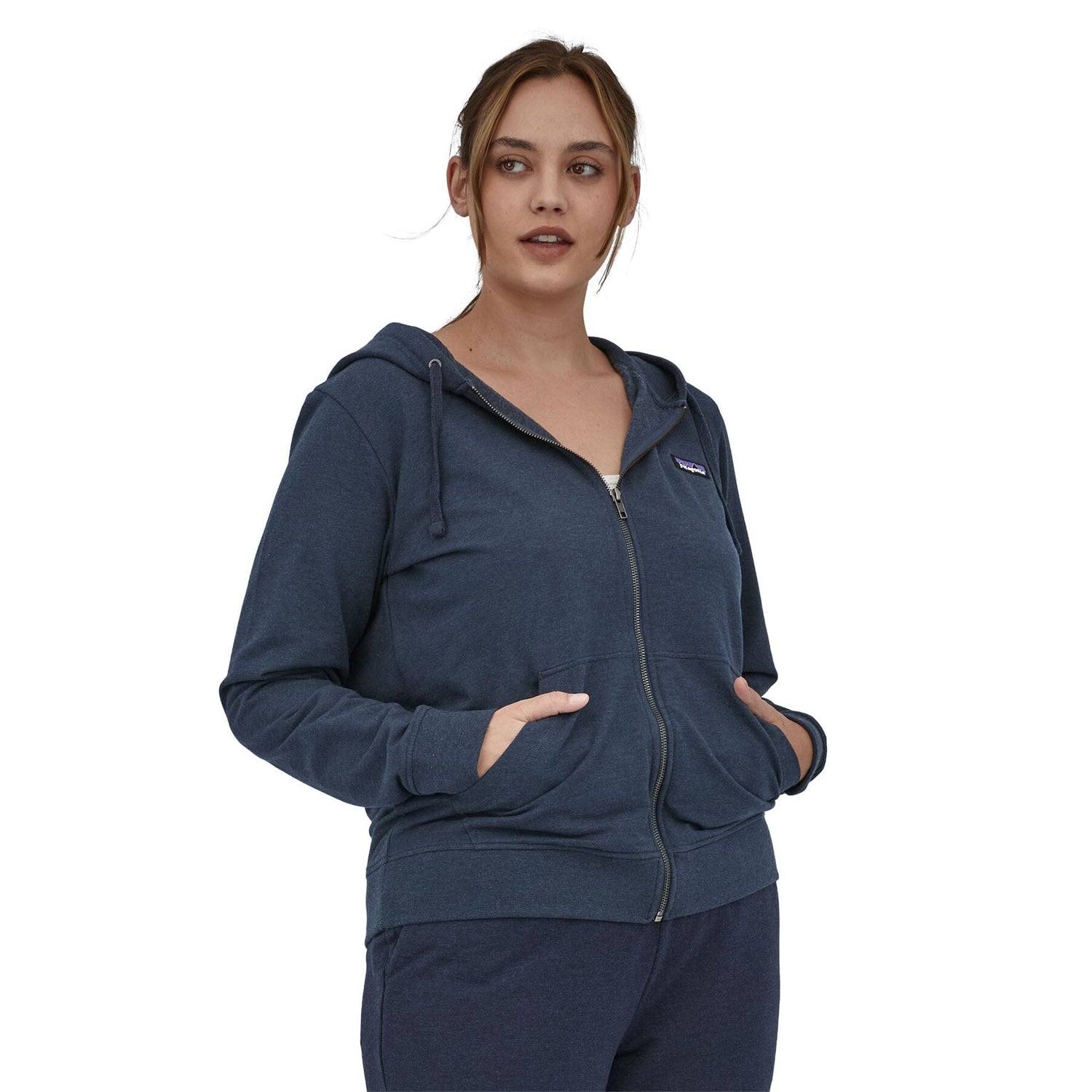 Patagonia W's Ahnya Full-Zip Hoody - Organic cotton & Recycled polyester Smolder Blue Shirt