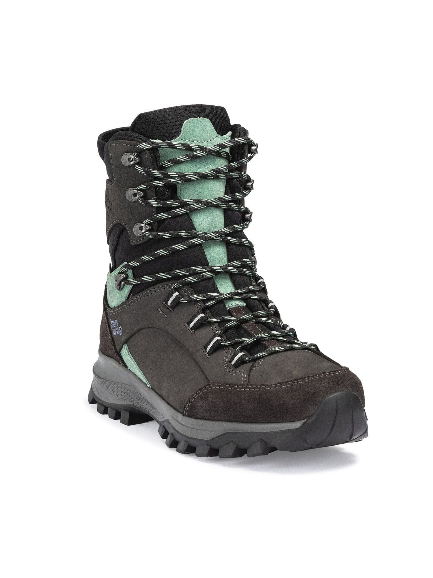 Hanwag W's Banks Snow GTX Winter Shoes - Leather Working Group -certified nubuck leather Asphalt/Mint Shoes