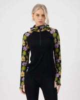Mons Royale W's Bella Tech Hoodie - Mulesing-free Merino wool Alpine Bloom Shirt
