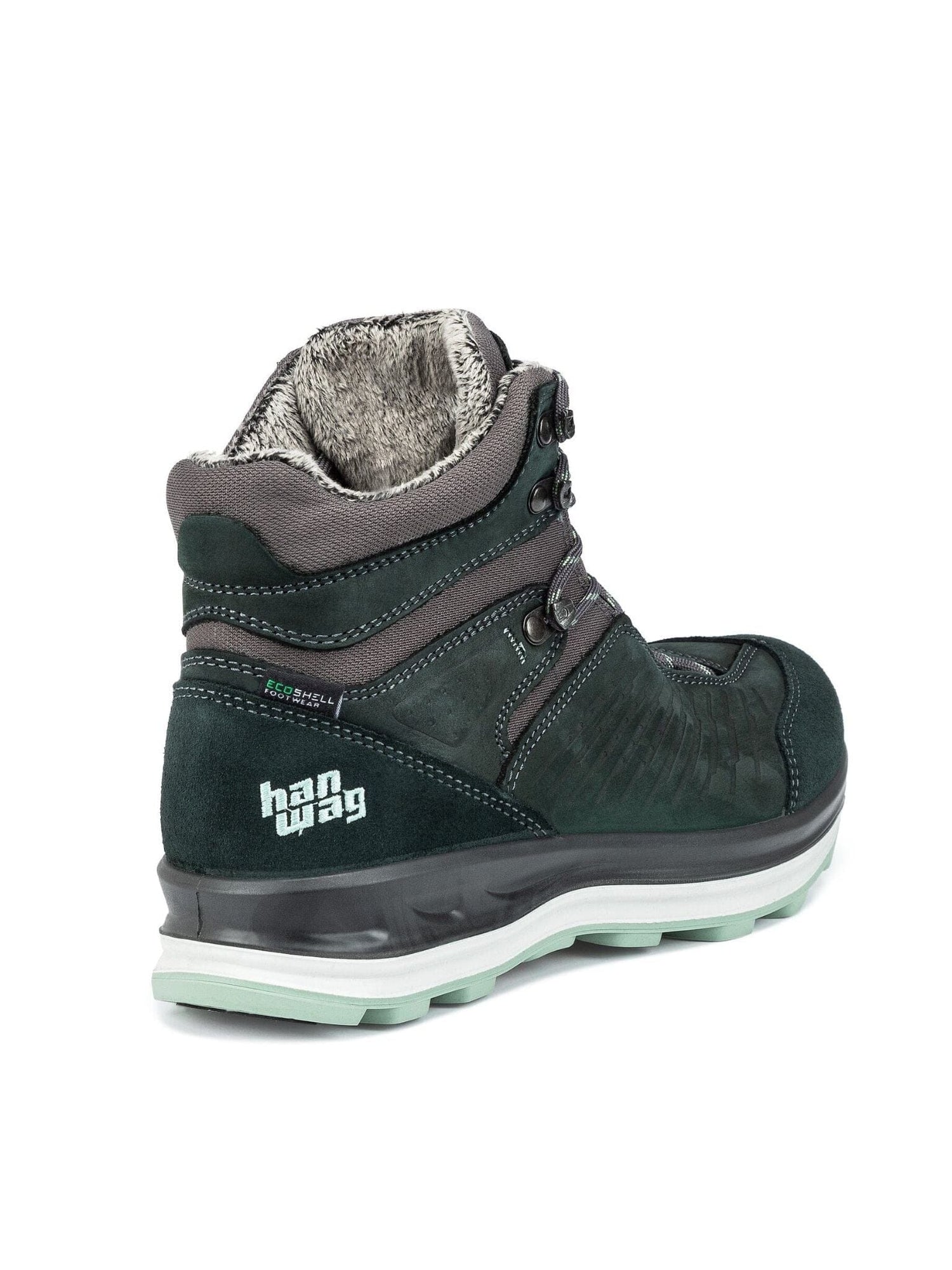 Hanwag W's Bluestrait Mid ES Winter Shoes - OEKO-TEX Certified Leather Petrol/Mint Shoes