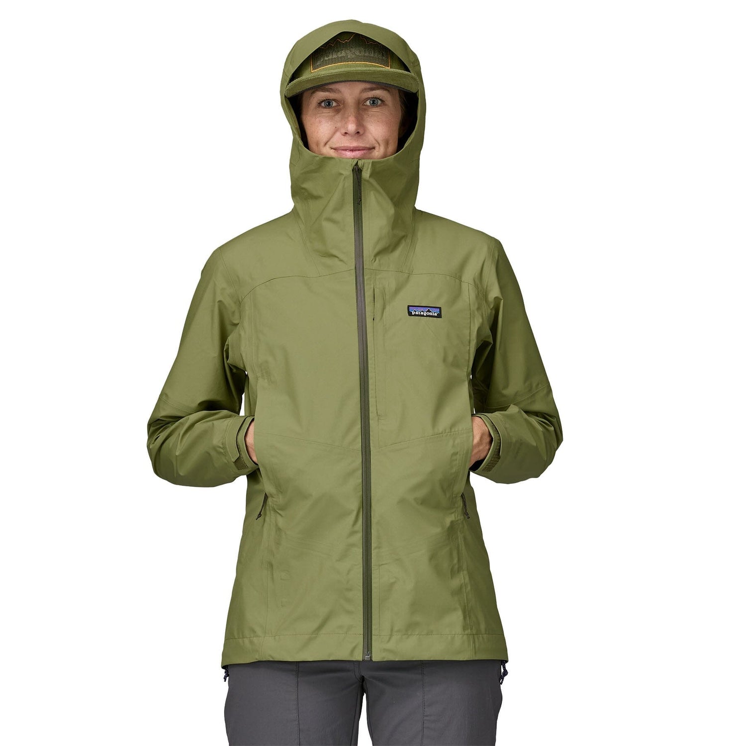 Patagonia W's Boulder Fork Rain Jacket - Recycled polyester Buckhorn Green Jacket