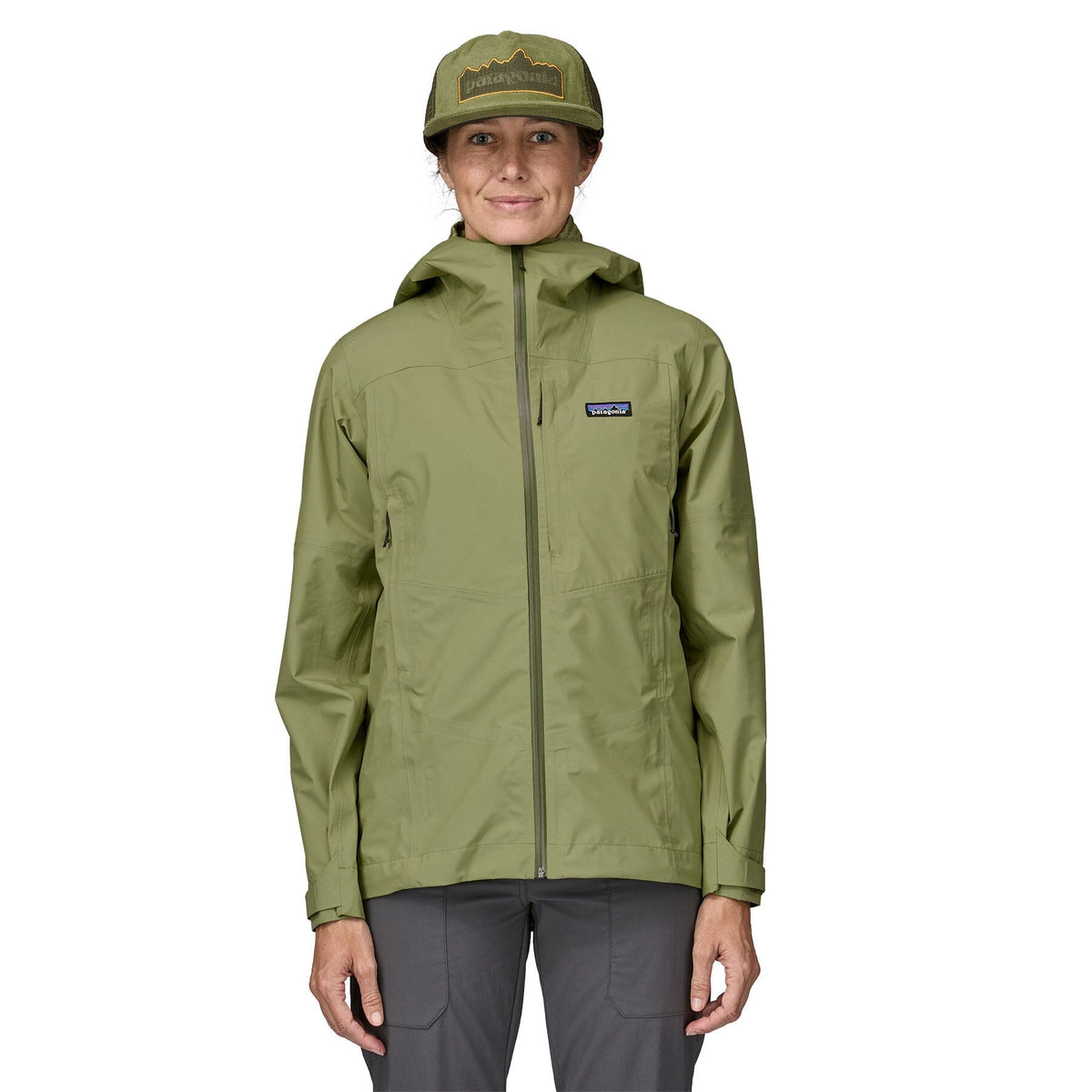 W's Boulder Fork Rain Jacket - Recycled polyester Jacket Patagonia Buckhorn Green S