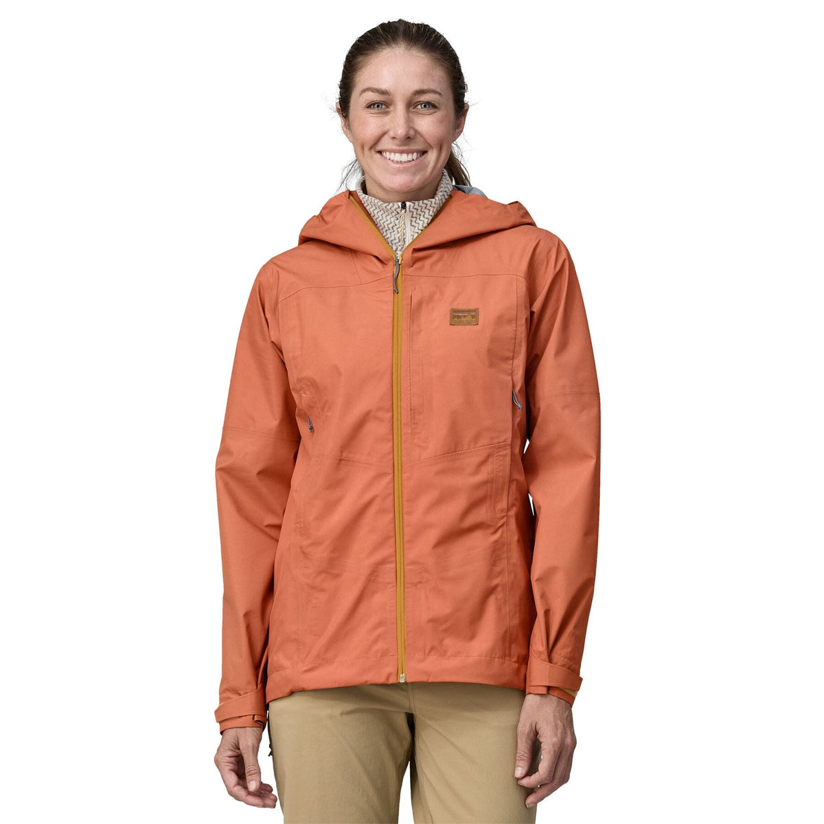W's Boulder Fork Rain Jacket - Recycled polyester Jacket Patagonia Sienna Clay S