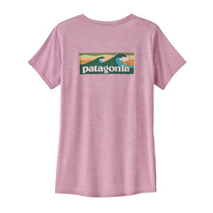 Patagonia W's Cap Cool Daily Graphic Shirt - Waters - Recycled Polyester Boardshort Logo: Milkweed Mauve X-Dye Shirt
