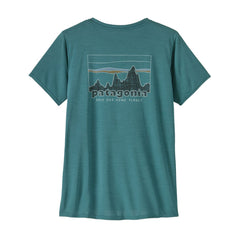 Patagonia W's Capilene® Cool Daily Graphic T-Shirt - Recycled Polyester '73 Skyline: Wetland Blue X-Dye Shirt