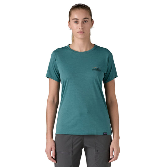 Patagonia W's Capilene® Cool Daily Graphic T-Shirt - Recycled Polyester '73 Skyline: Wetland Blue X-Dye Shirt