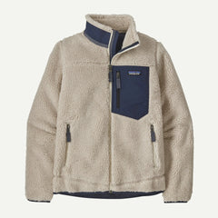Patagonia W's Classic Retro-X Jkt - Recycled Polyester Natural w New Navy Jacket