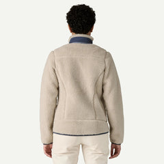 Patagonia W's Classic Retro-X Jkt - Recycled Polyester Natural w New Navy Jacket