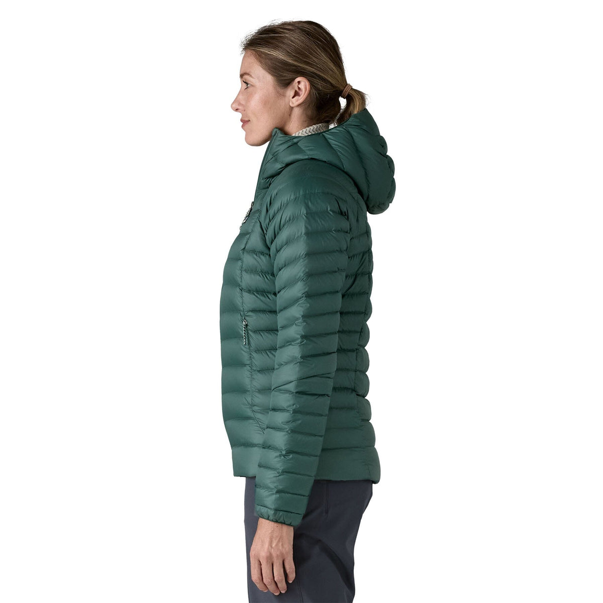 Patagonia W's Down Sweater Hoody - Recycled Nylon & RDS certified Down Cascade Green Jacket