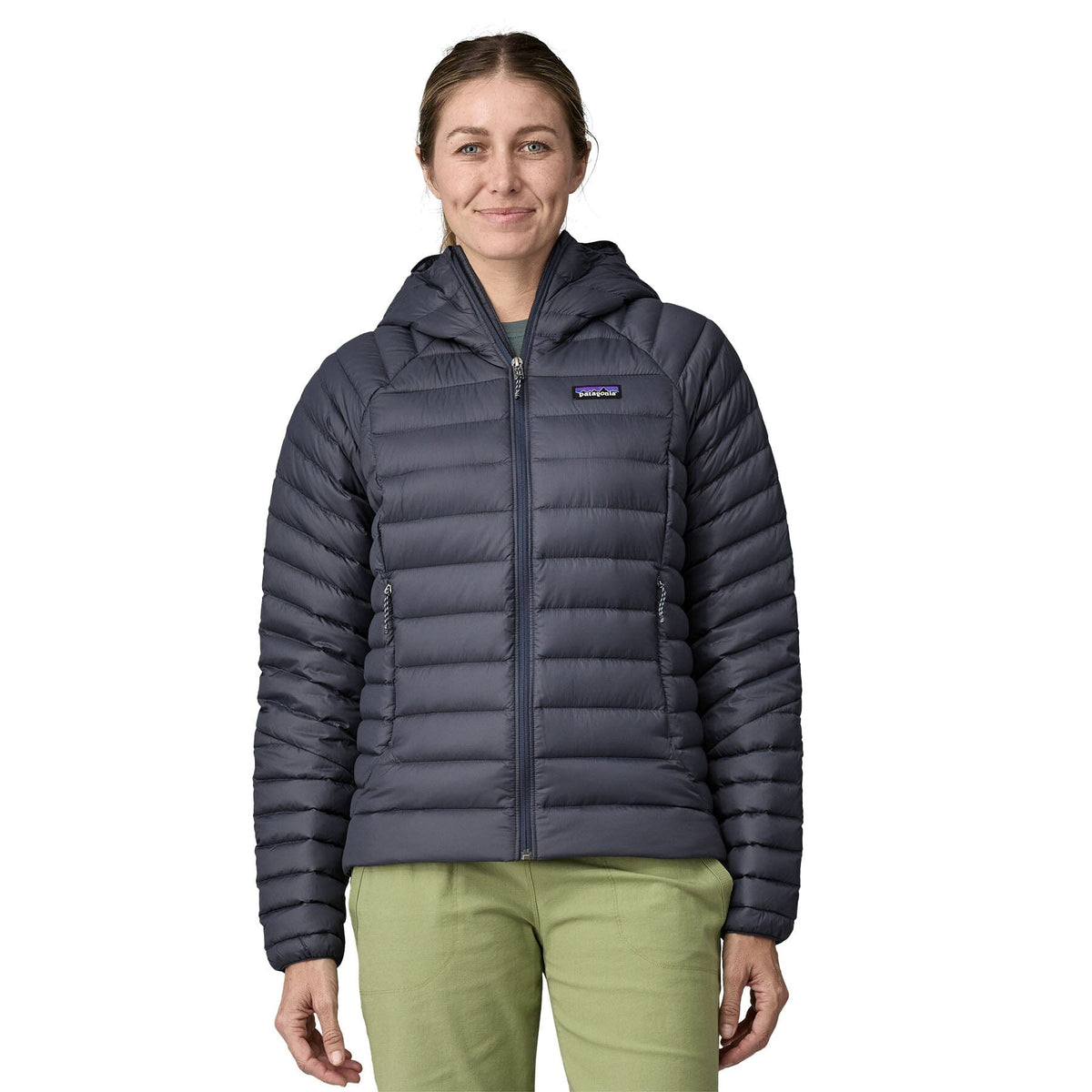 Patagonia W's Down Sweater Hoody - Recycled Nylon & RDS certified Down Smolder Blue Jacket