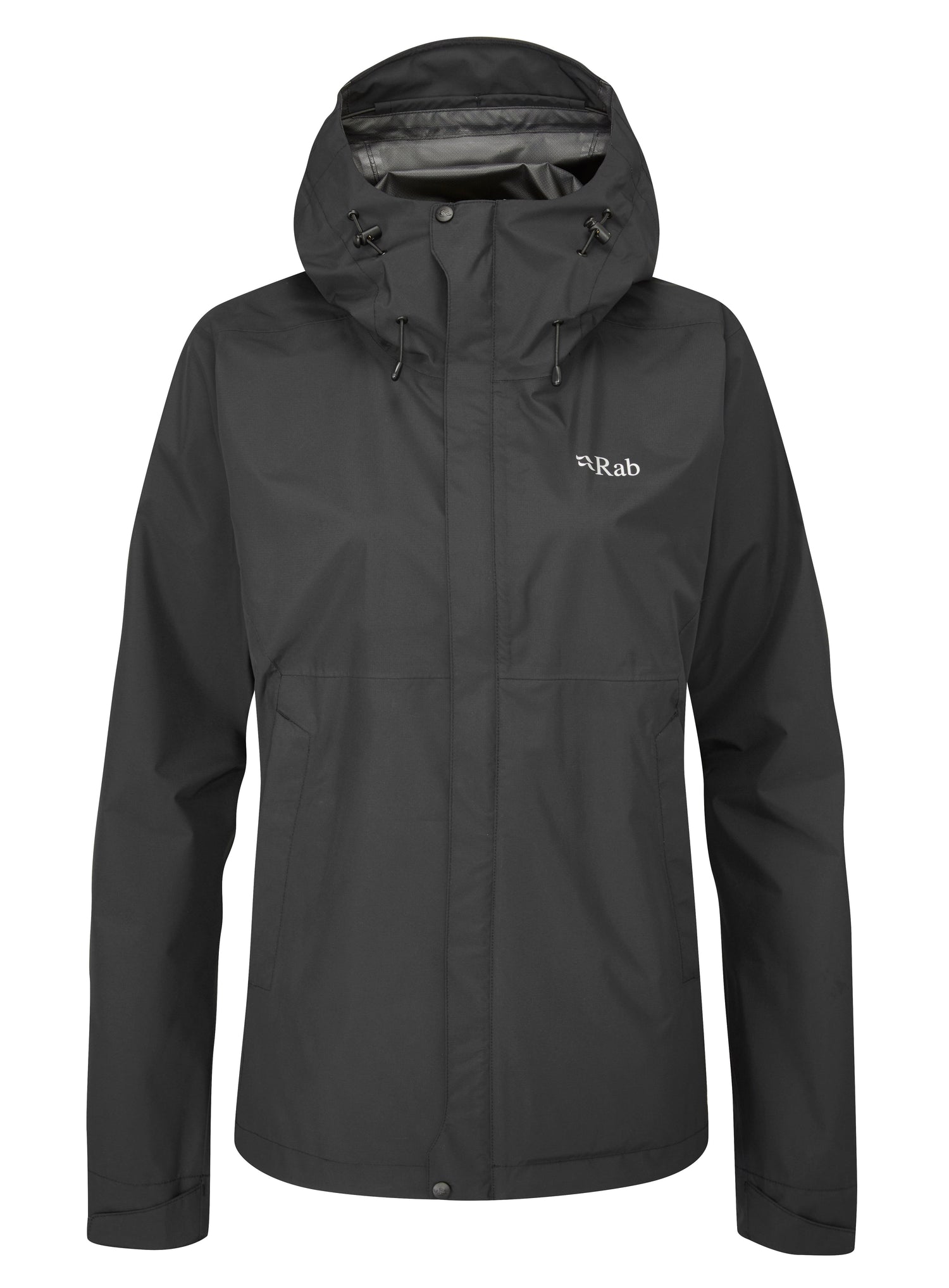 Rab W's Downpour Eco Jacket - Recycled polyester Black Jacket