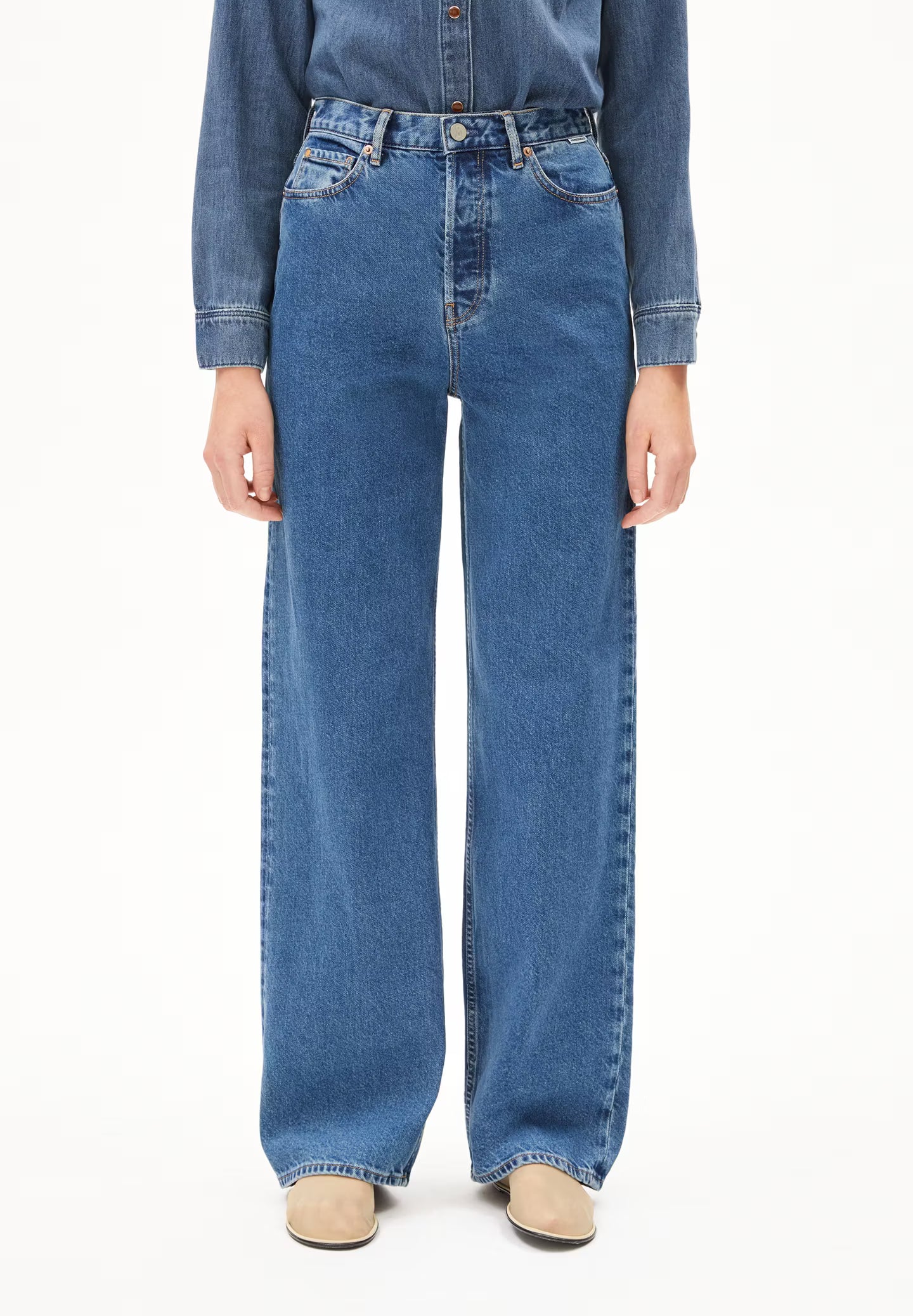 Armedangels W's Enijaa jeans - High Waist Wide Leg - Recycled cotton Daydream Pants