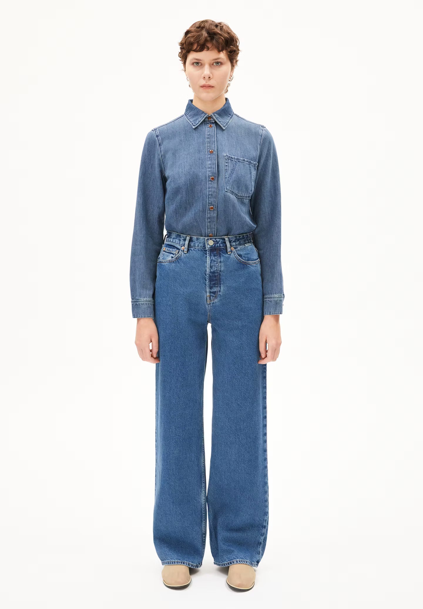 Armedangels W's Enijaa jeans - High Waist Wide Leg - Recycled cotton Daydream Pants