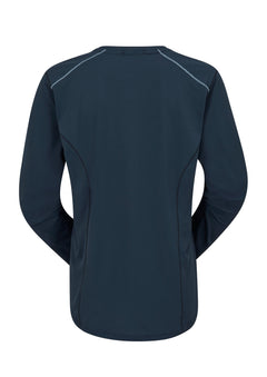 Rab W's Force LS T-shirt - Recycled polyester & polyester Tempest Blue Shirt