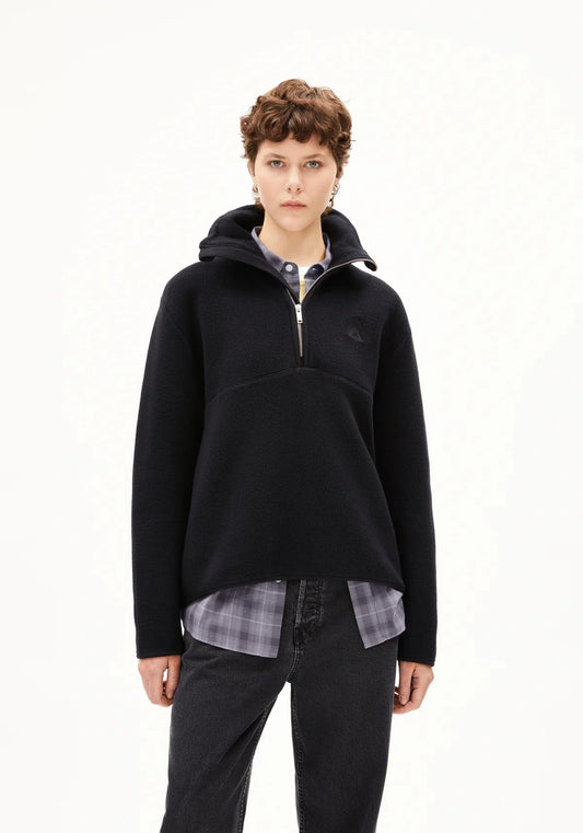 Armedangels W's Haarleenaa Cotton Fleece Black Jacket