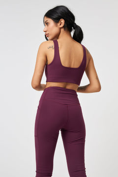 Girlfriend Collective W's High-Rise Pocket Legging - Made From Recycled Water Bottles Plum Pants