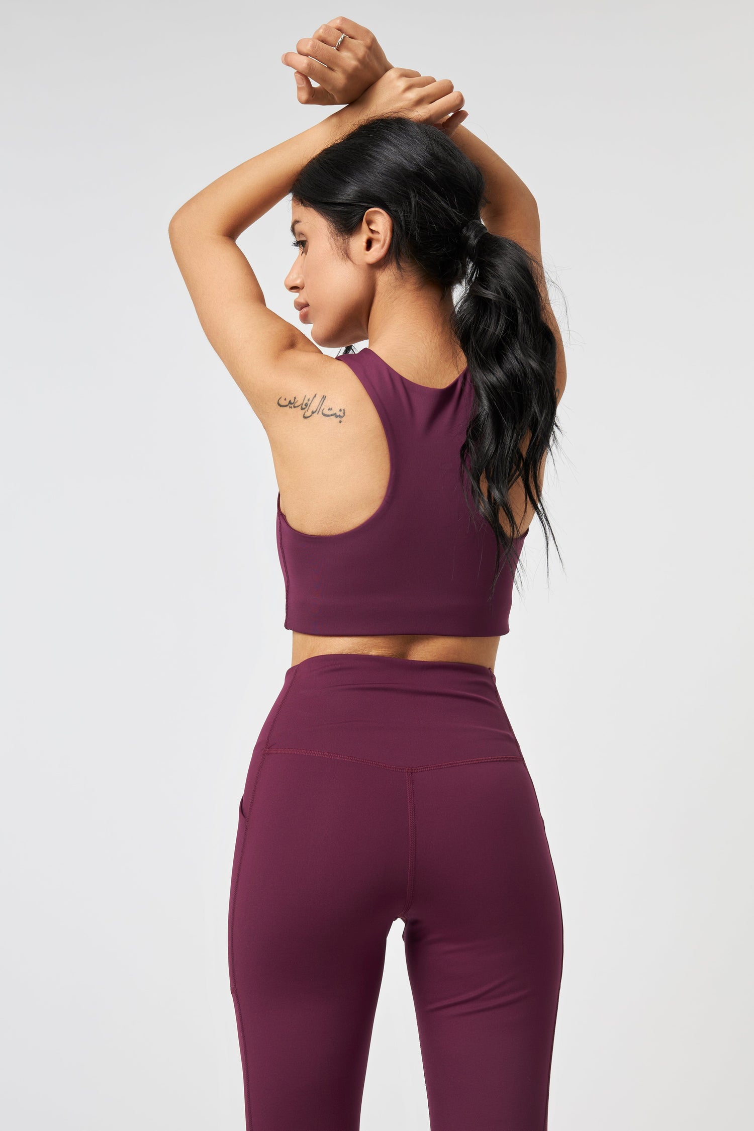 Girlfriend Collective W's High-Rise Pocket Legging - Made From Recycled Water Bottles Plum Pants