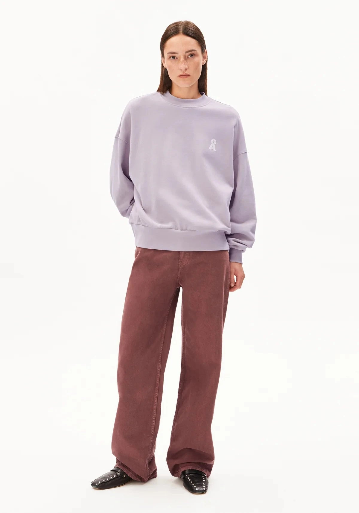 Armedangels W's Iconic Å Alizaa Sweater - Organic cotton Ice Grape Shirt