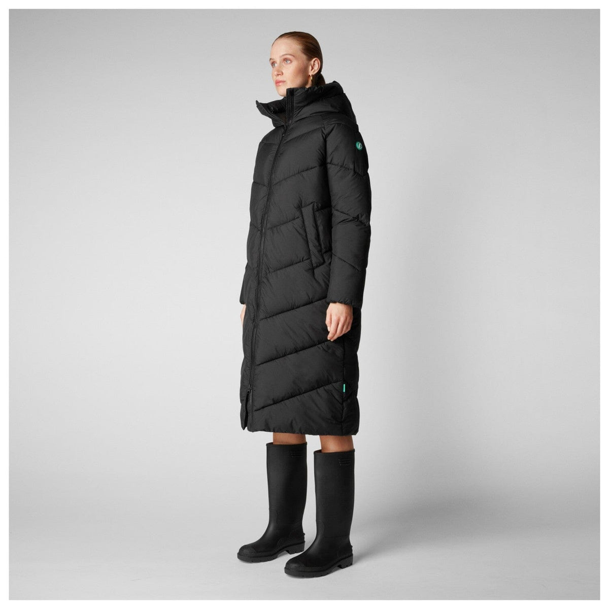 Save The Duck W's Janis Hooded Puffer Jacket - Recycled plastic bottles Black Jacket