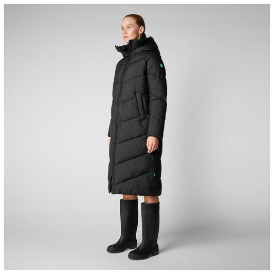 Save The Duck W's Janis Hooded Puffer Jacket - Recycled plastic bottles Black Jacket