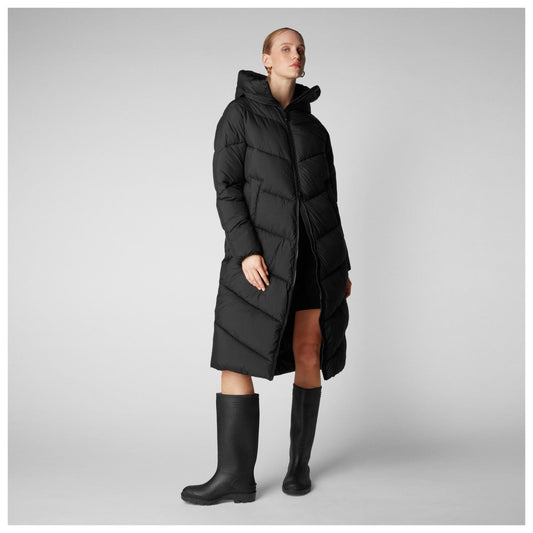 Save The Duck W's Janis Hooded Puffer Jacket - Recycled plastic bottles Black Jacket
