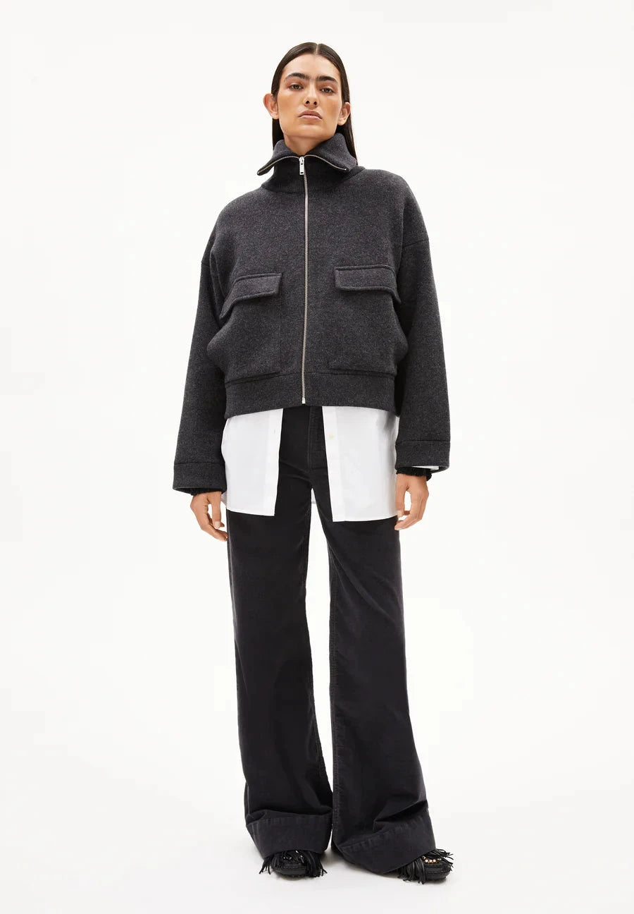 Armedangels W's Joaniaas Jacket - Organic Cotton & Wool Steel Melange Jacket