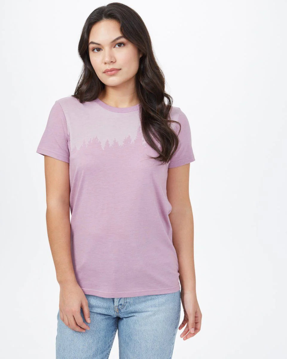 Tentree W's Juniper SS Tee - Made From Recycled Polyester & Organic Cotton Sea Fog Purple Heather Shirt