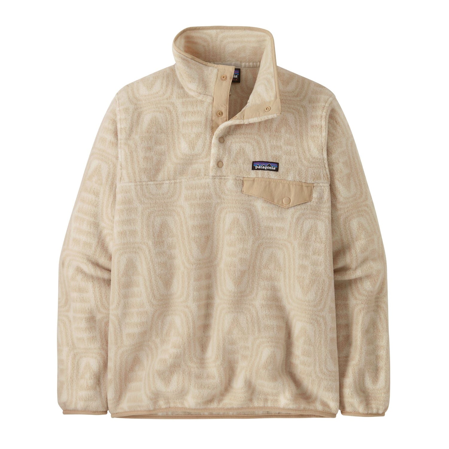 Patagonia W's Lightweight Synchilla Snap-T Fleece Pullover - Recycled Polyester Flow: Dyno White Shirt