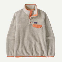 Patagonia W's Lightweight Synchilla Snap-T Fleece Pullover - Recycled Polyester Oatmeal Heather w Heirloom Peach Shirt