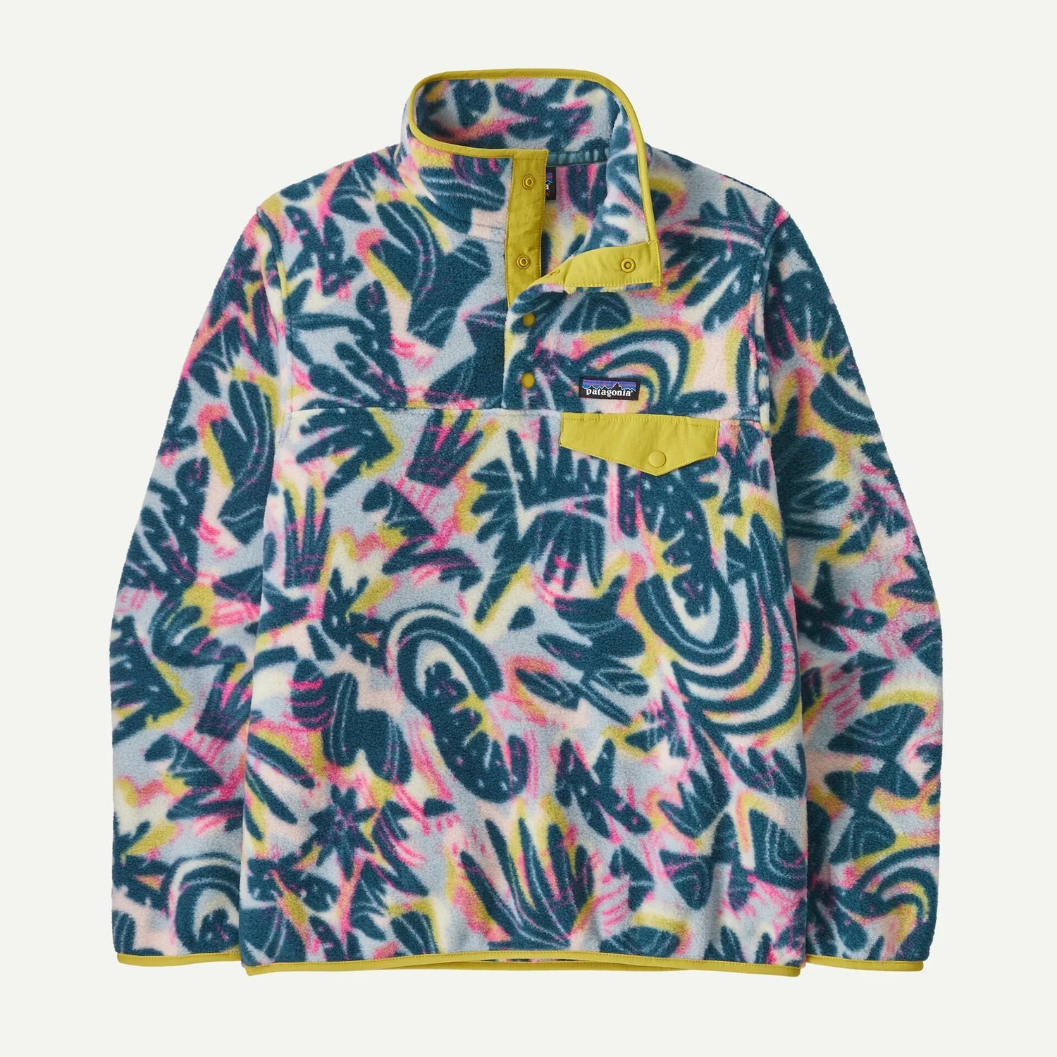 Patagonia W's Lightweight Synchilla Snap-T Fleece Pullover - Recycled Polyester Wild Botanist: Tidal Teal Shirt