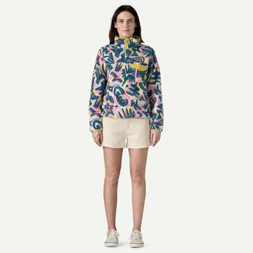 Patagonia W's Lightweight Synchilla Snap-T Fleece Pullover - Recycled Polyester Wild Botanist: Tidal Teal Shirt