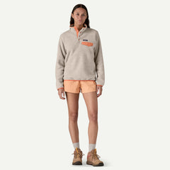 Patagonia W's Lightweight Synchilla Snap-T Fleece Pullover - Recycled Polyester Oatmeal Heather w Heirloom Peach Shirt