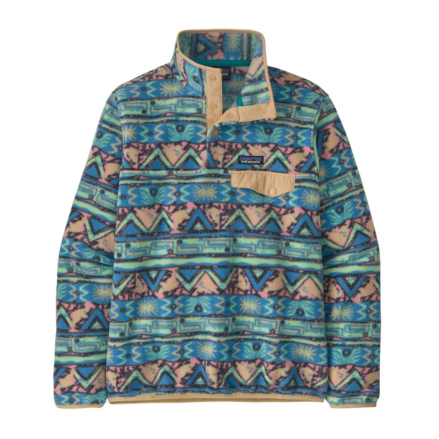 Patagonia W's Lightweight Synchilla Snap-T Fleece Pullover - Recycled Polyester High Hopes Geo: Salamander Green Shirt