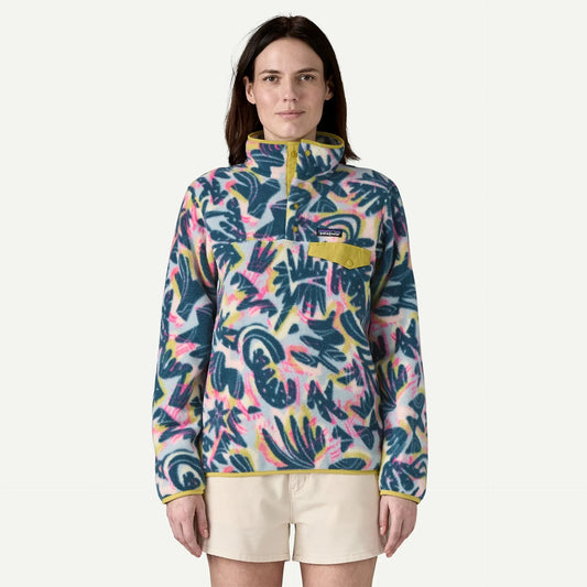 W's Lightweight Synchilla Snap-T Fleece Pullover - Recycled Polyester Shirt Patagonia Wild Botanist: Tidal Teal XS 