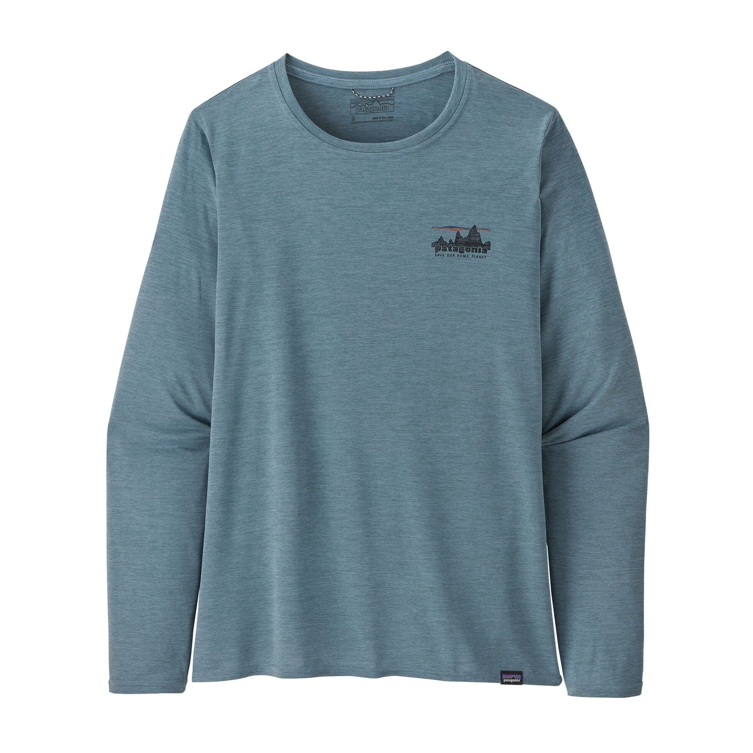 Patagonia W's Long-Sleeved Capilene® Cool Daily Graphic Shirt - Recycled Polyester '73 Skyline: Light Plume Grey X-Dye Shirt