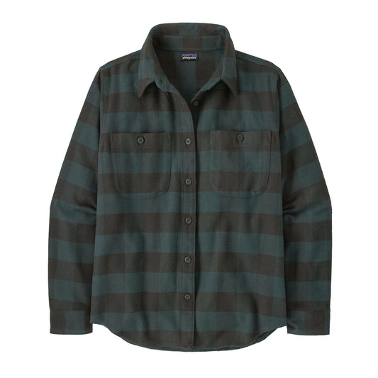 Patagonia W's Long-Sleeved Fjord Flannel Shirt - 100% organic cotton Buffalo Check: Old Growth Green Shirt
