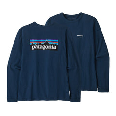 Patagonia W's L/S P-6 Logo Responsibili-Tee - Recycled Cotton & Recycled Polyester Tidepool Blue Shirt