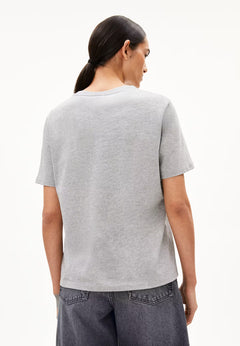 Armedangels W's Lualaa T-shirt - 100% Organic cotton Silver Melange Shirt