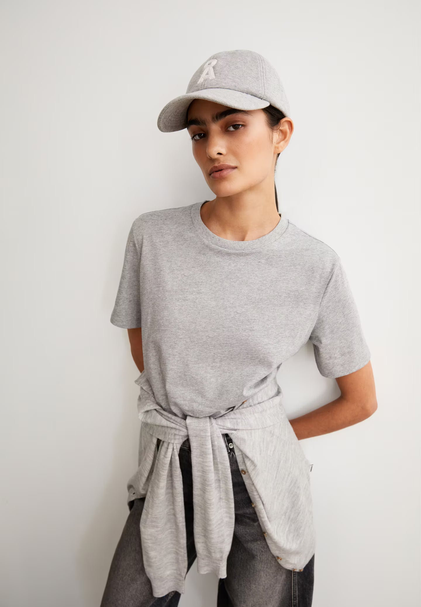 Armedangels W's Lualaa T-shirt - 100% Organic cotton Silver Melange Shirt