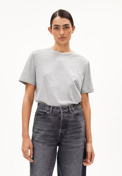 Armedangels W's Lualaa T-shirt - 100% Organic cotton Silver Melange Shirt