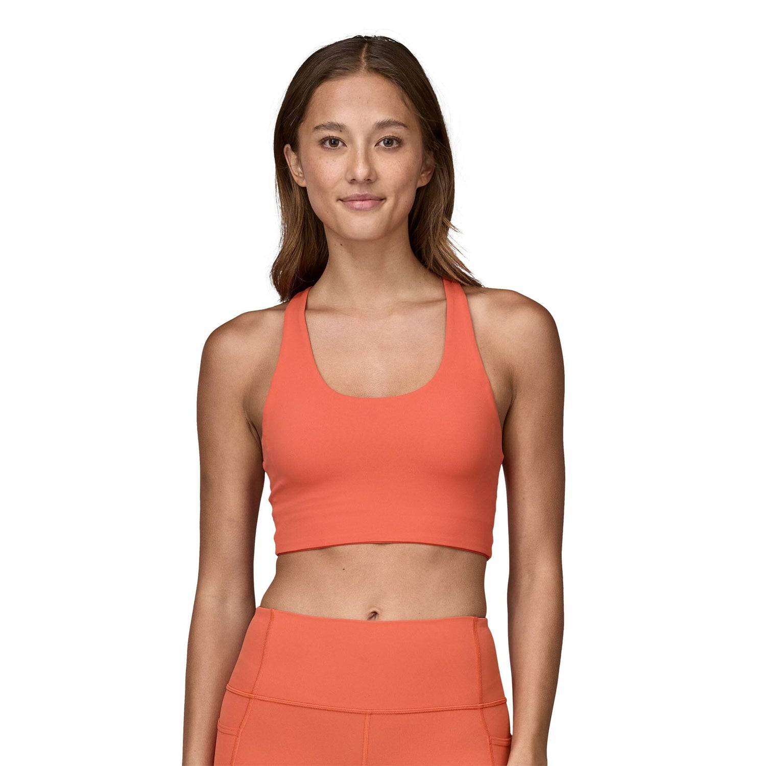 Patagonia W's Maipo Mid Impact Bra - NetPlus® postconsumer recycled nylon Pimento Red Underwear