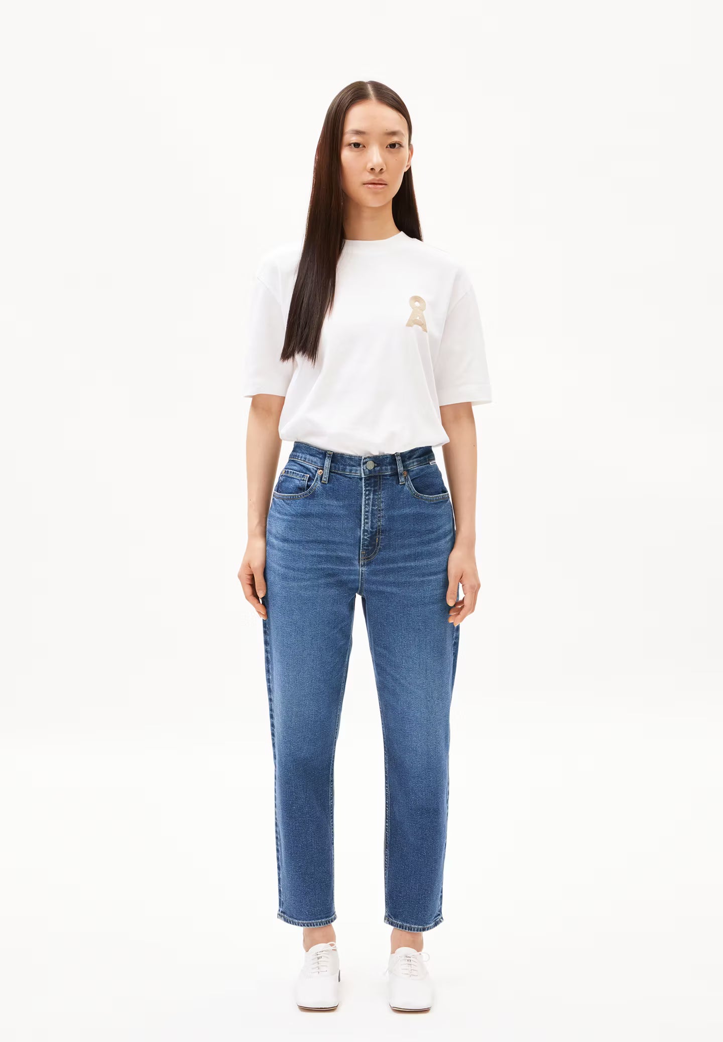 Armedangels W's Mairaa Jeans - Mom Fit High Waist - Recycled Cotton Mix Carme Pants
