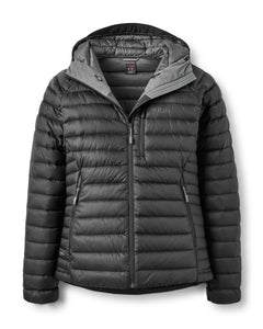 Rab W's Microlight Alpine Jacket - Recycled nylon & down Black (Graphene) Jacket