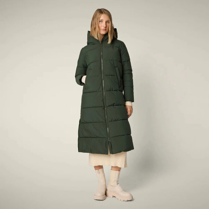 W's Missy Long Hooded Puffer jacket - Recycled polyester Jacket Save The Duck Land Green S