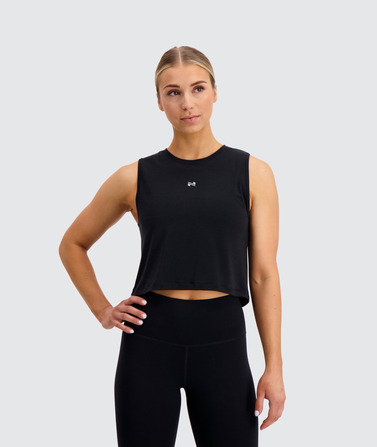 Gymnation W's Muscle Crop Top - OEKO-TEX®-certified material, Tencel & PES Black Shirt