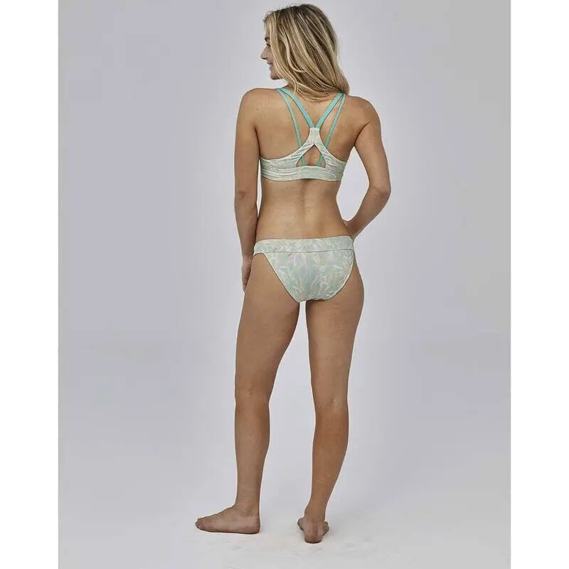 Patagonia W's Nanogrip Sunset Swell Bikini Top - Recycled Plastic Tencel Fusion : Bud Green XL Swimwear