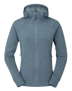 Rab W's Nexus Hoody - Circular recycled polyester fleece Orion Blue Shirt