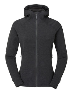 Rab W's Nexus Hoody - Circular recycled polyester fleece Black Shirt