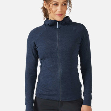 Rab W's Nexus Hoody - Circular recycled polyester fleece Deep Ink Shirt