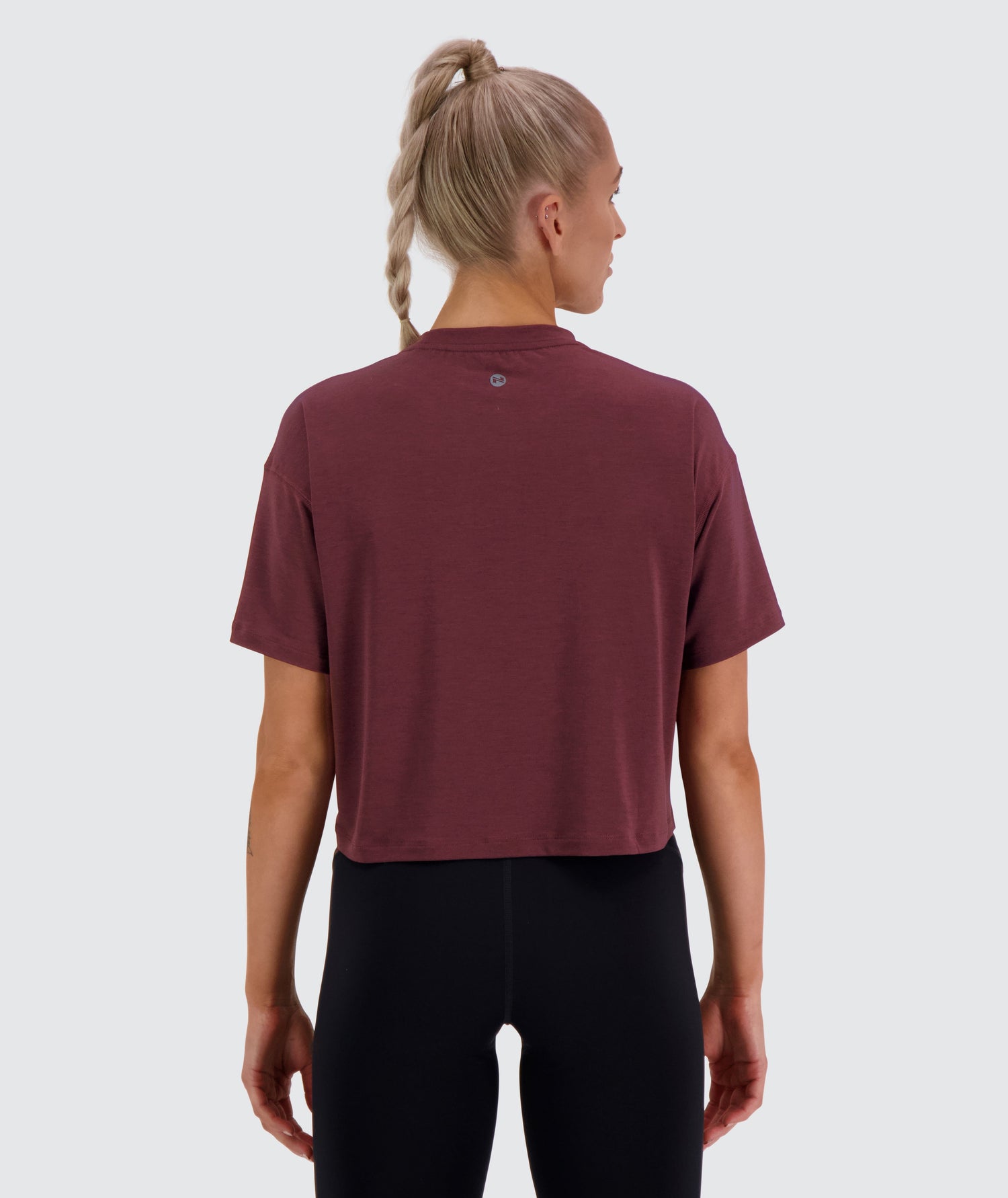 Gymnation W's Oversized Cropped Tee - Oeko-Tex®-certified material, Tencel & PES Wine Red Shirt